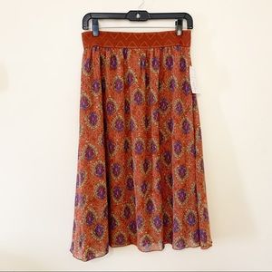 SOLD❗️LuLaRoe Lola Knee Length Lined Skirt Elastic Waist Small